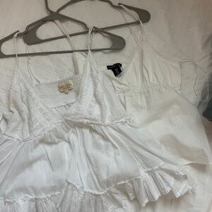 White Lace Trim Women Top BUNBLE